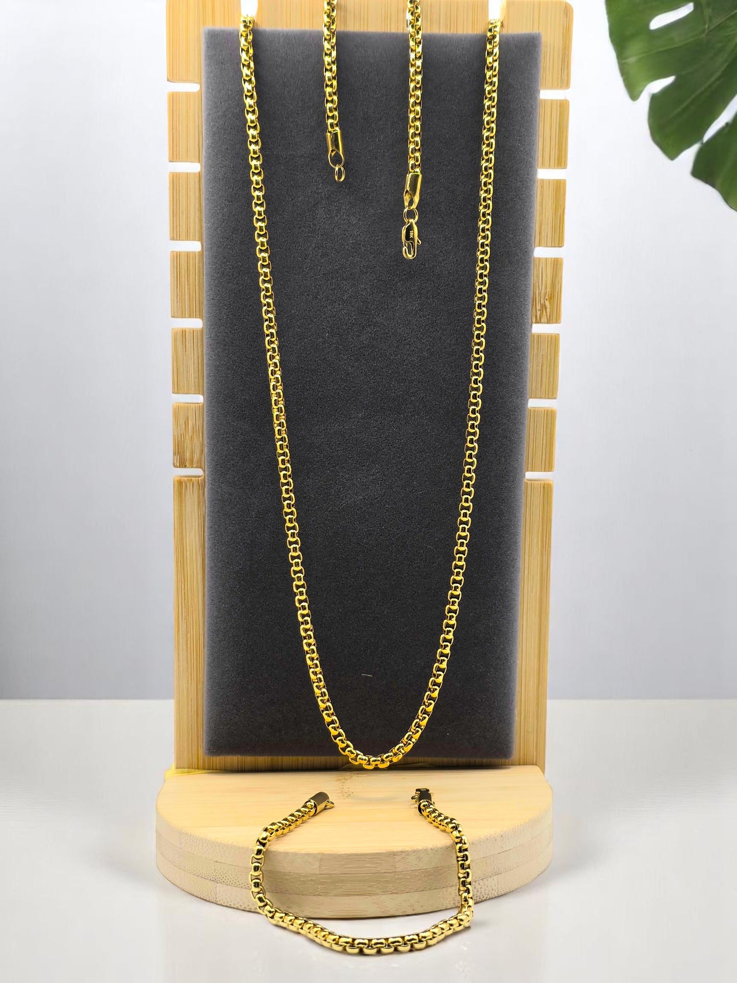 Cadena Valenciana 4mm | 65 cm | Oro Laminado 18K