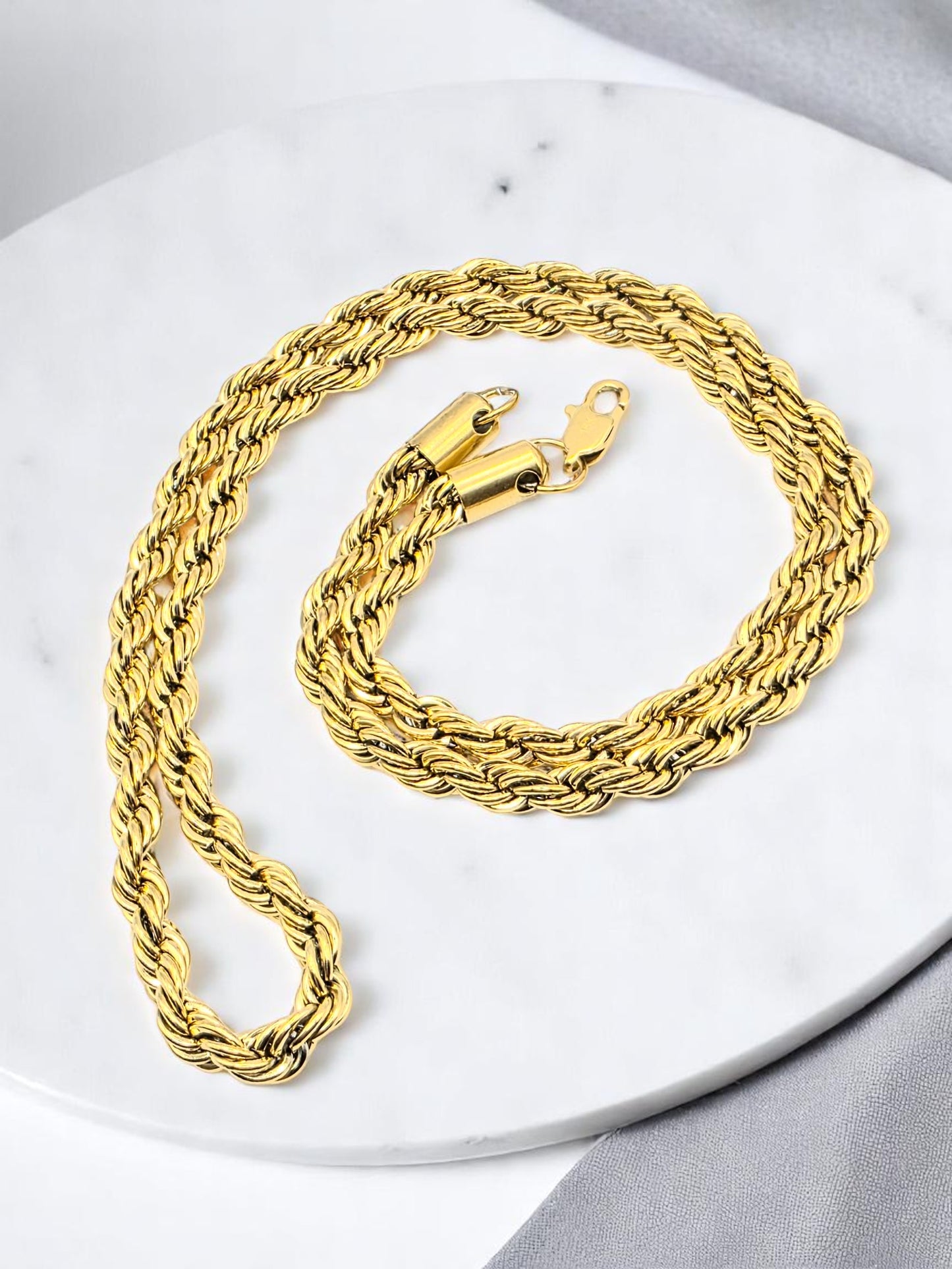 Cadena Lazo 6mm | 65 cm | Oro Laminado 18K