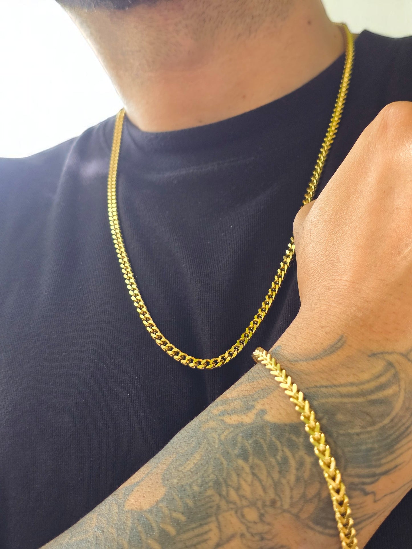 Cadena Franco 4mm | 65 cm | Oro Laminado 18K