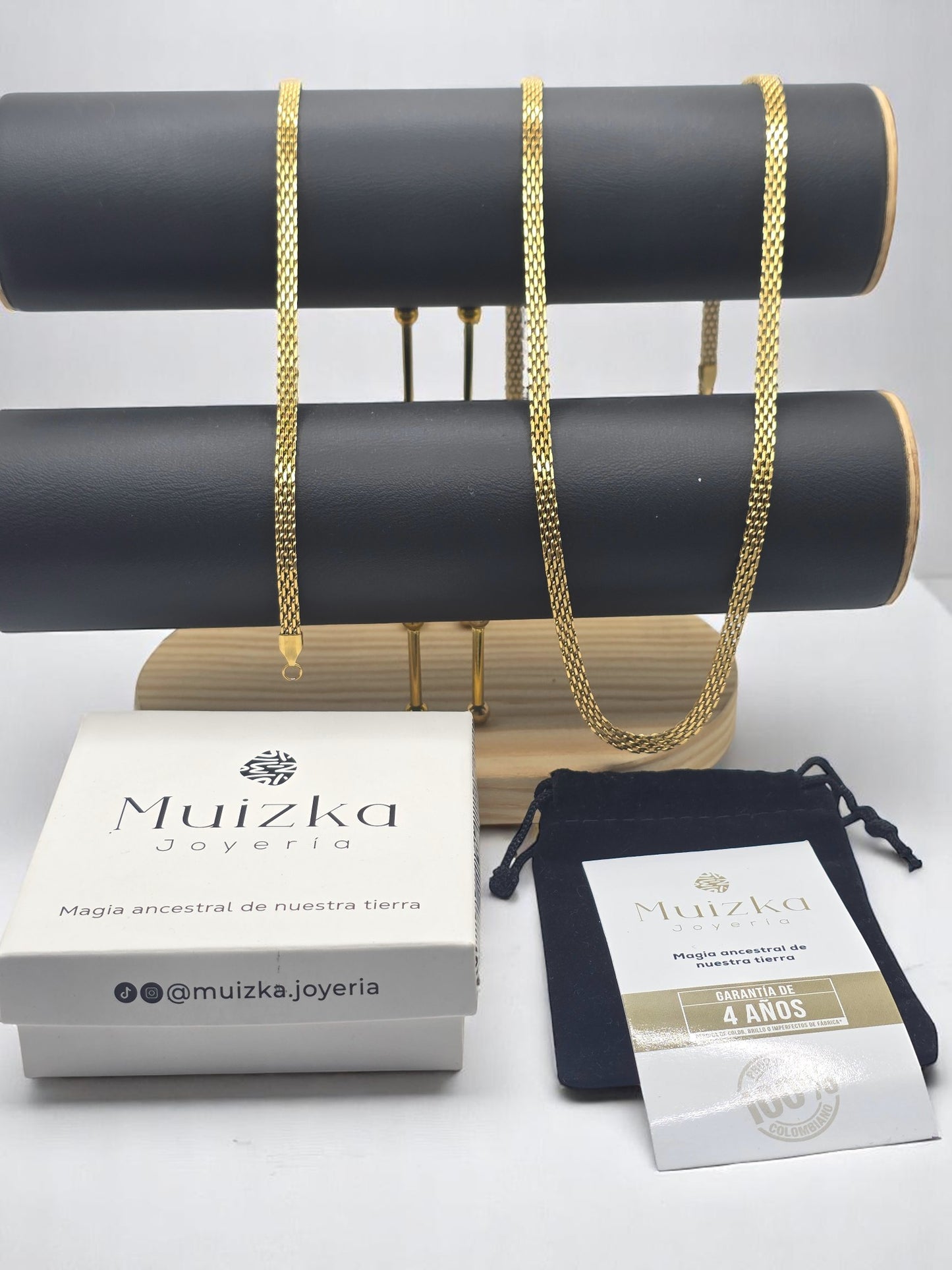Combo Chinesca 4mm Oro Laminado 18K | Cadena 60cm + Pulsera 20cm
