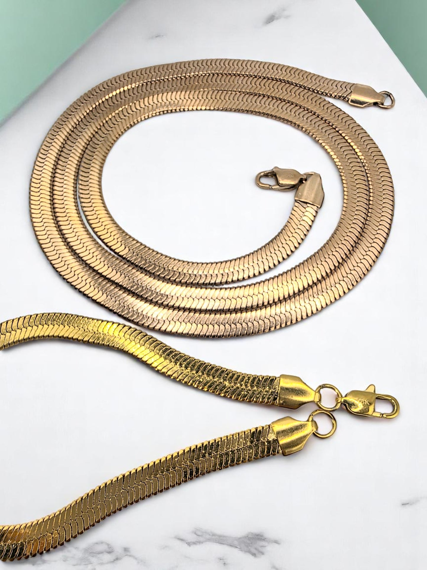 Combo Egipcia 6mm | Cadena 65 cm + Pulsera 20 cm | Oro Laminado 18K
