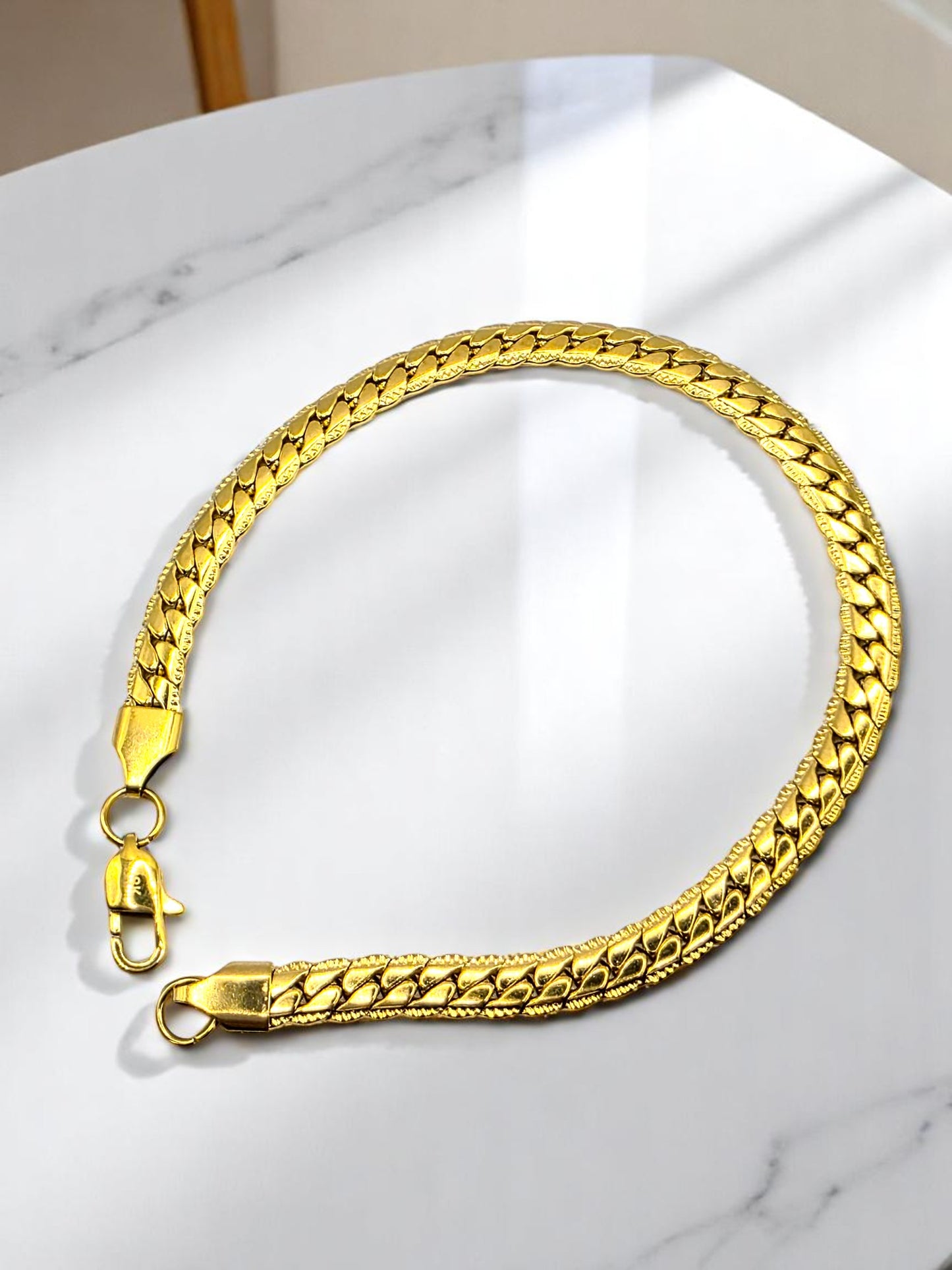 Pulsera Grabada 6mm | 20 cm | Oro Laminado 18K