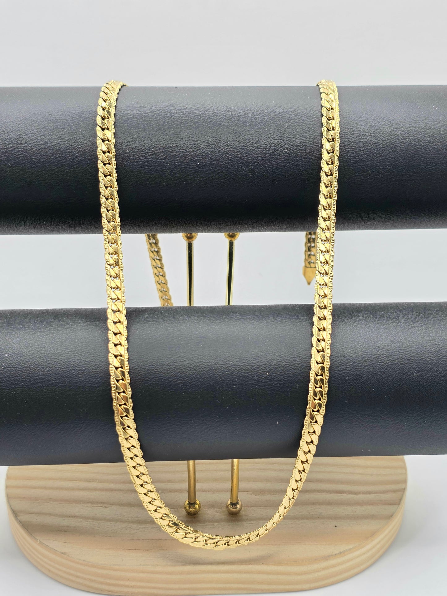 Cadena Grabada 6mm | 65 cm | Oro Laminado 18K
