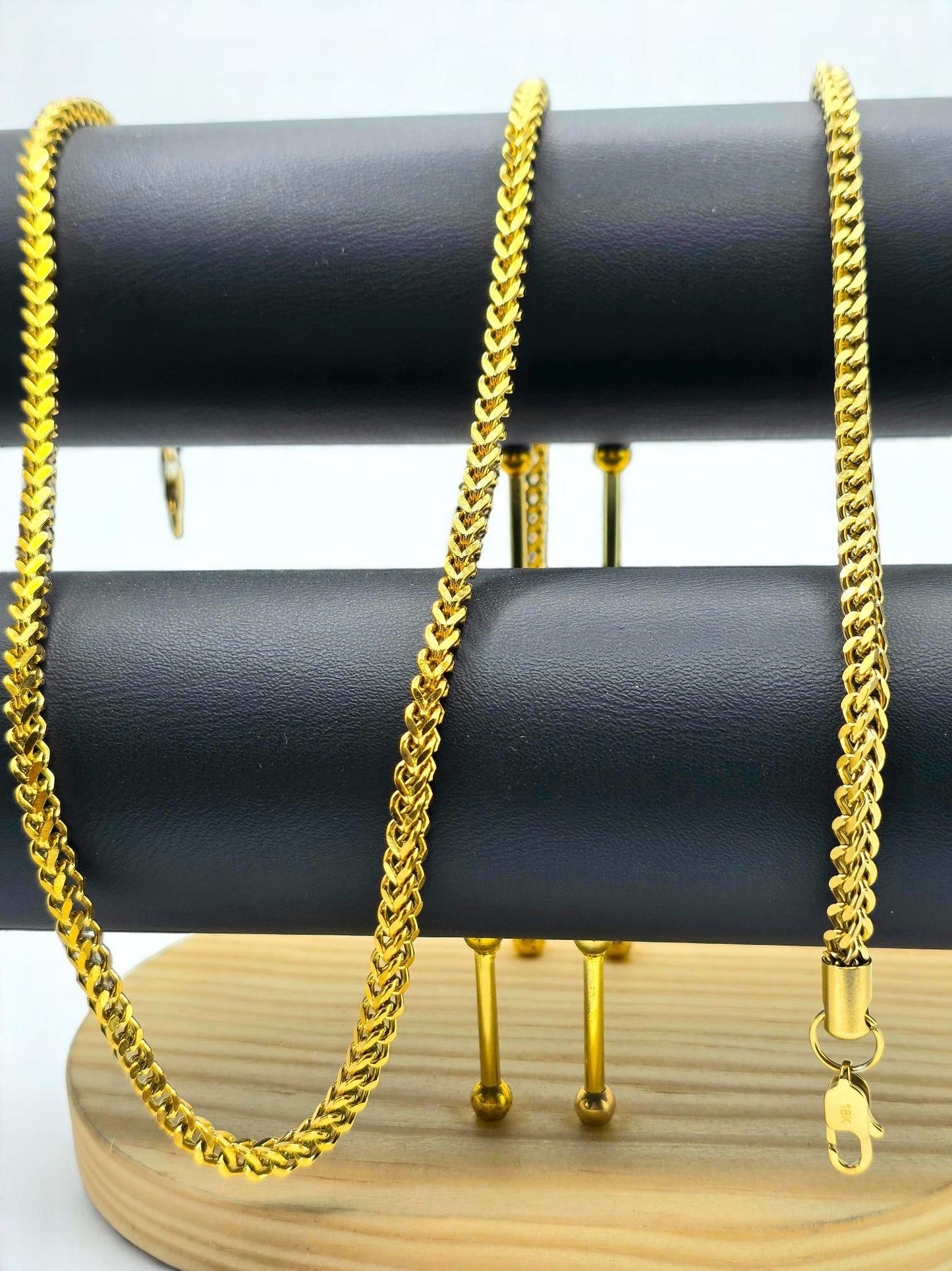 Combo Franco 4mm | Cadena 65 cm + Pulsera 20 cm | Oro Laminado 18K