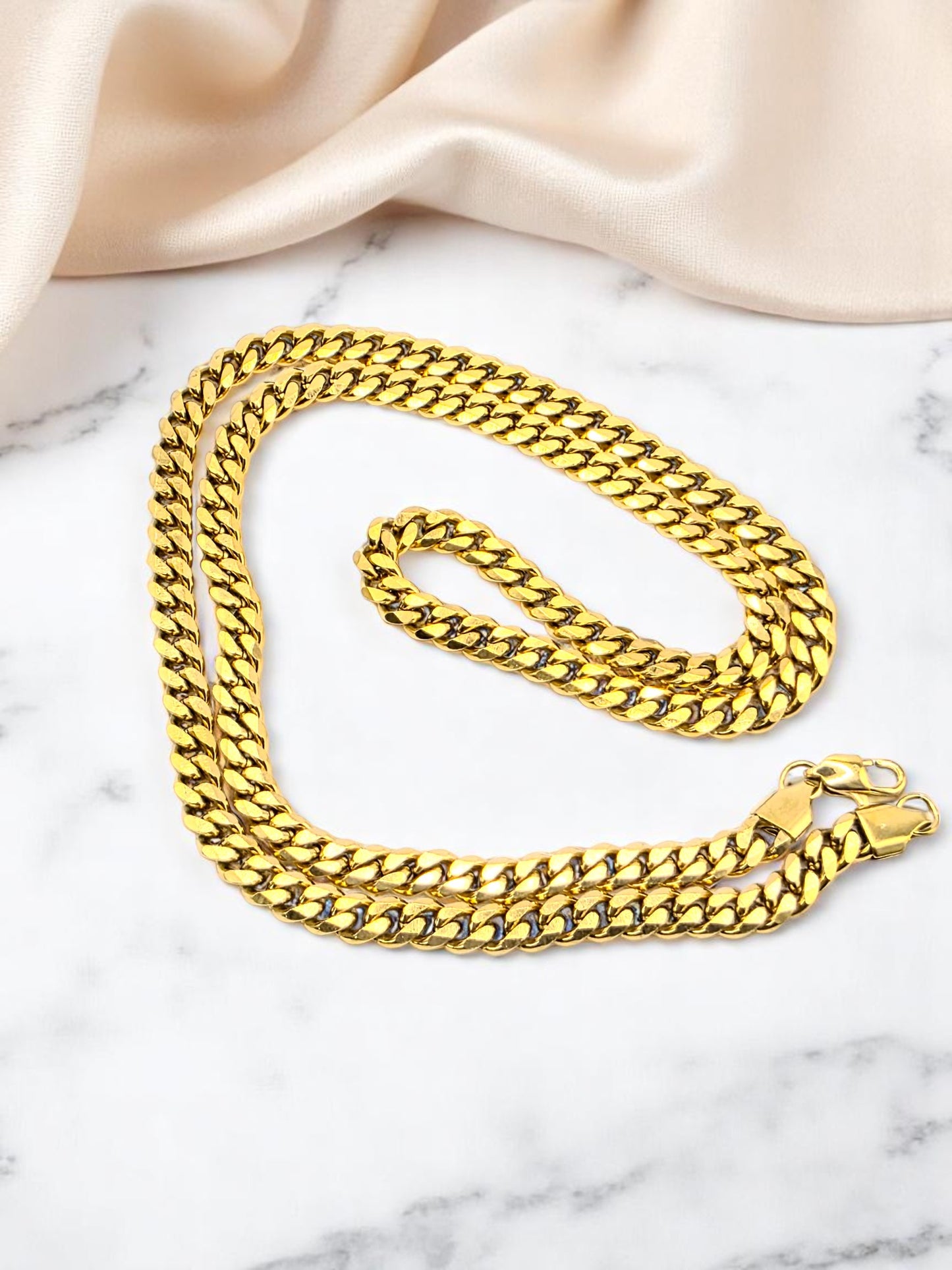 Cadena Cubana 6mm | 65 cm | Oro Laminado 18K