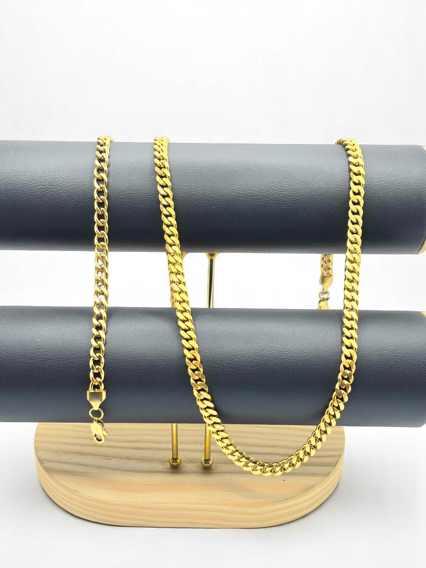 Combo Cubana 6mm Oro Laminado 18K | Cadena 65 cm + Pulsera 20 cm