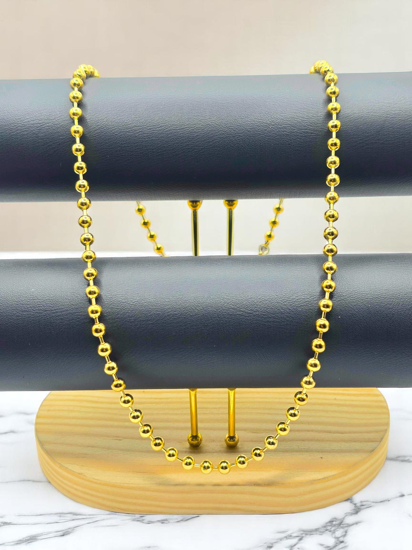 Cadena Militar 5mm | 65 cm | Oro Laminado 18K