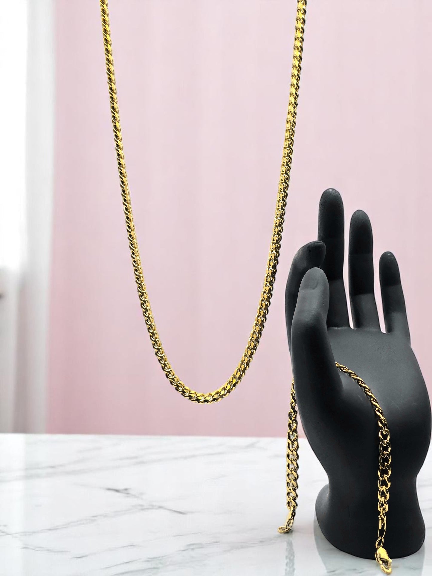 Cadena Cubana 6mm | 65 cm | Oro Laminado 18K