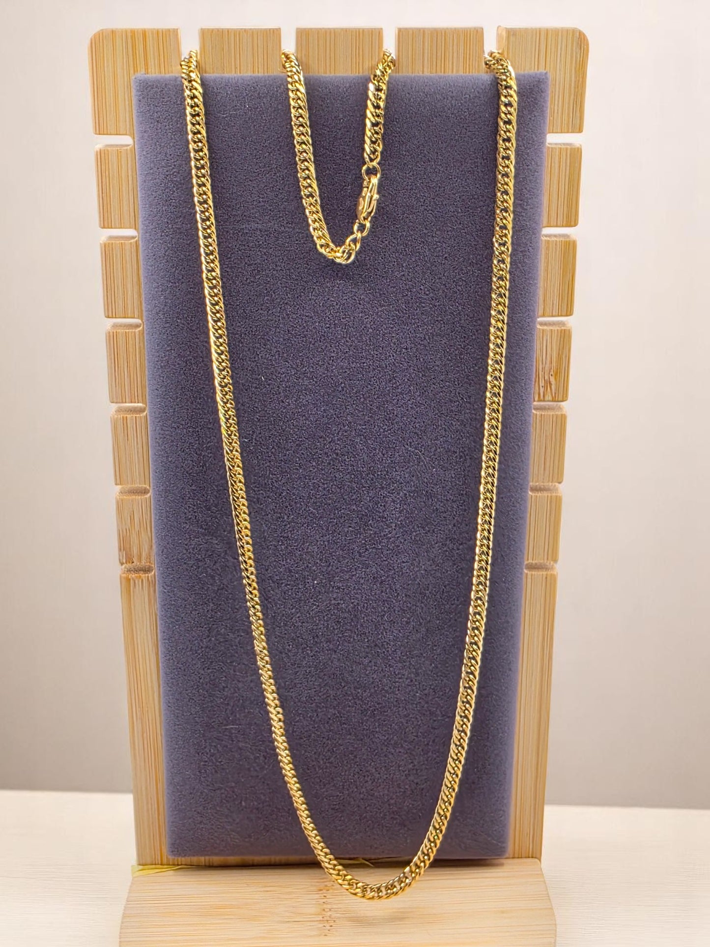 Cadena Barbada 4mm | 65 cm | Oro Laminado 18K