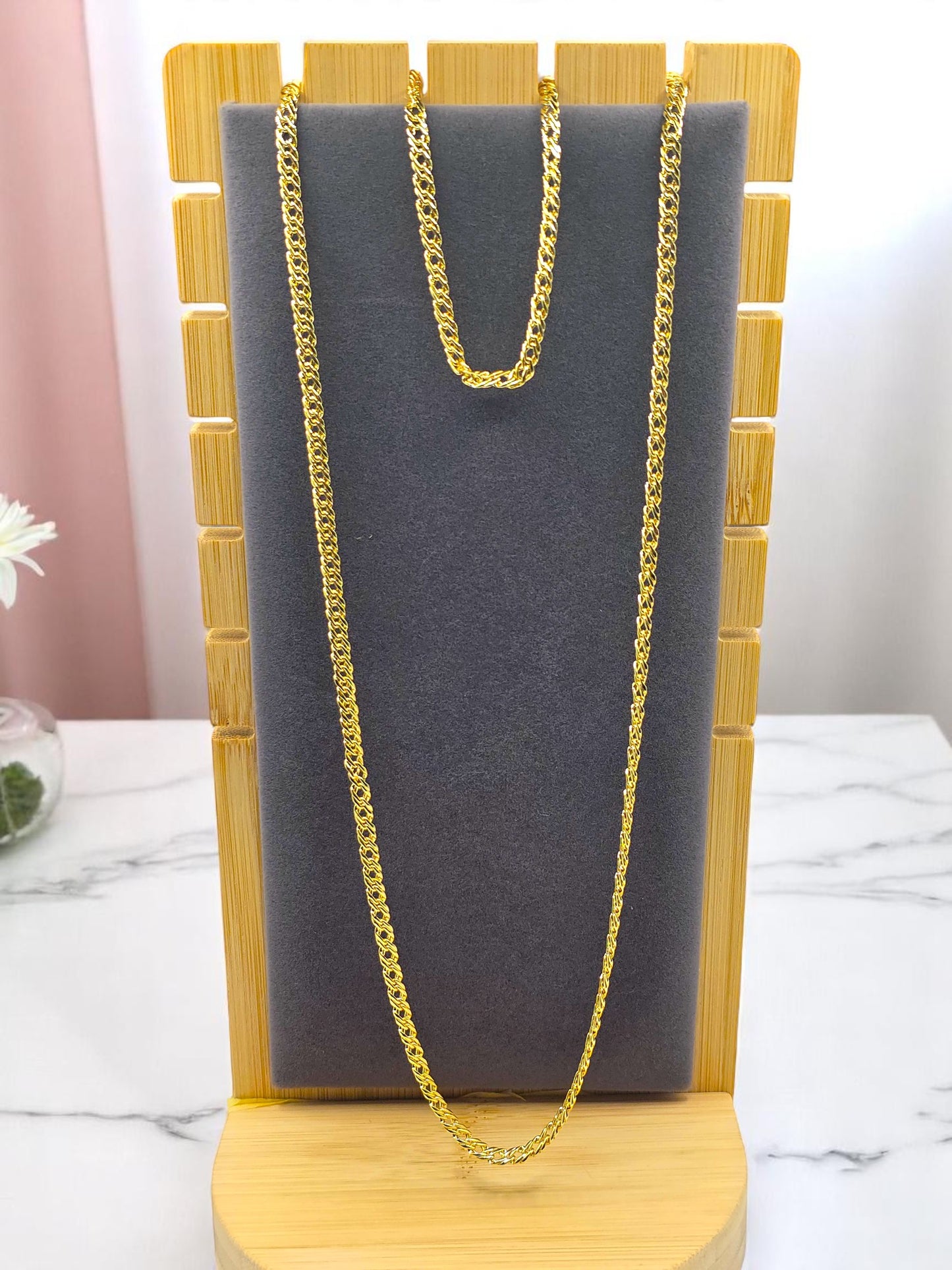 Cadena Entrelazada 4mm | 65 cm | Oro Laminado 18K