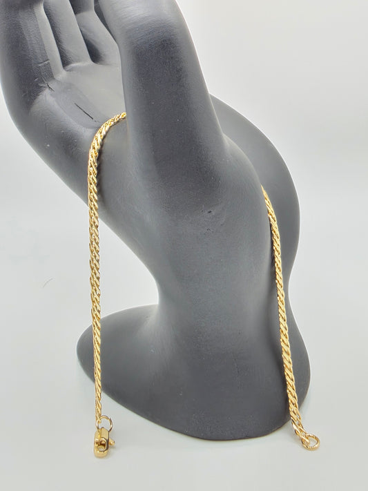 Pulsera Entrelazada 4mm | 20 cm | Oro Laminado 18K