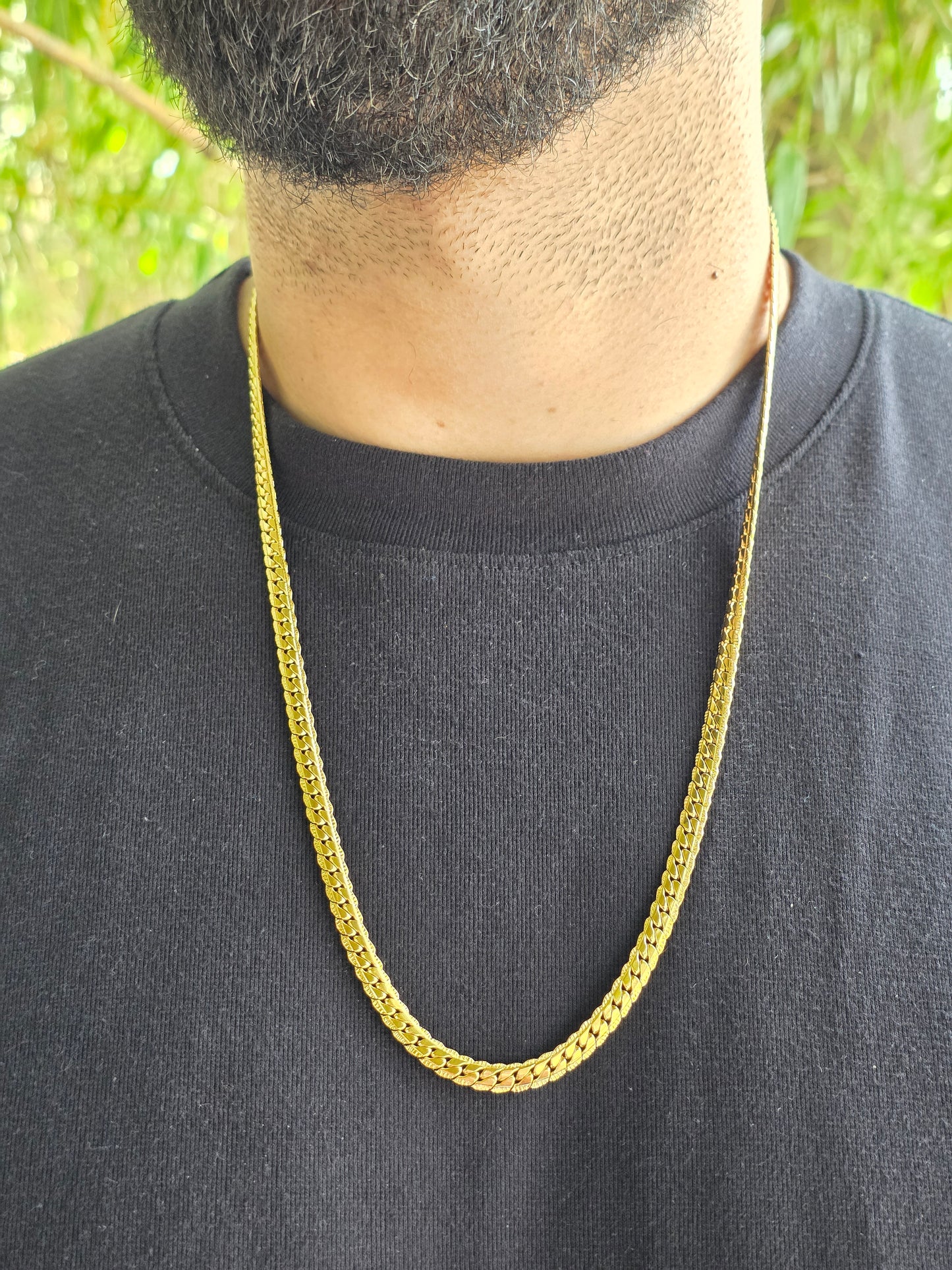 Cadena Grabada 6mm | 65 cm | Oro Laminado 18K