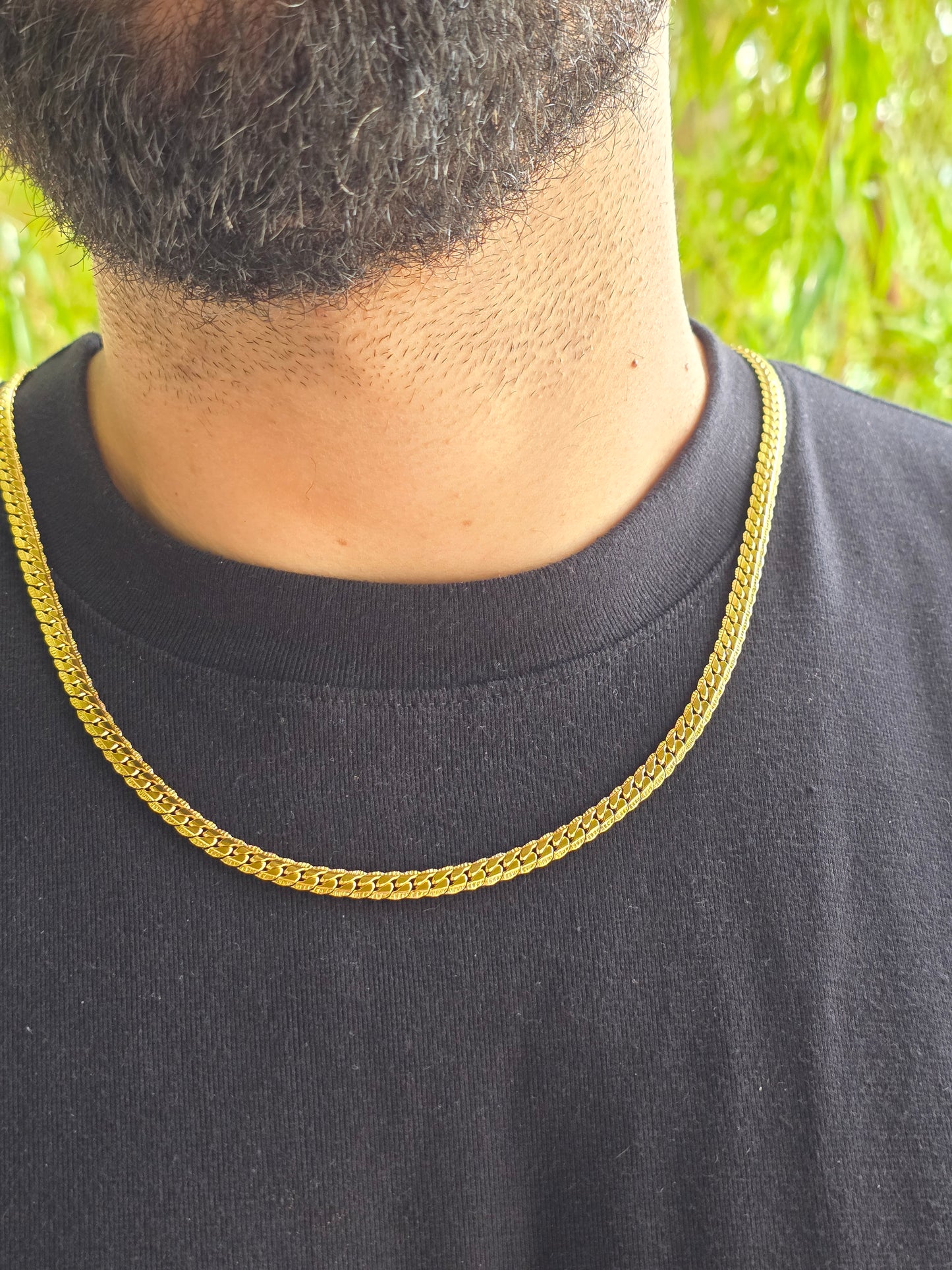Cadena Grabada 6mm | 65 cm | Oro Laminado 18K
