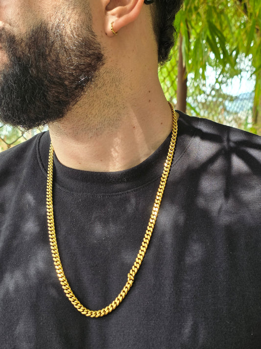 Cadena Cubana 6mm | 65 cm | Oro Laminado 18K
