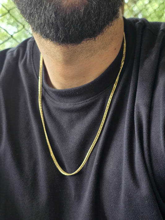 Cadena Barbada 4mm | 65 cm | Oro Laminado 18K
