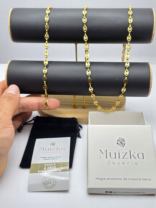 Combo Gucci Oro Laminado 18K | Grano de Café | Cadena 65 cm 5.5mm + Pulsera 20cm 6mm
