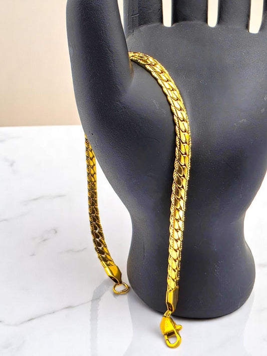 Pulsera Grabada 6mm | 20 cm | Oro Laminado 18K