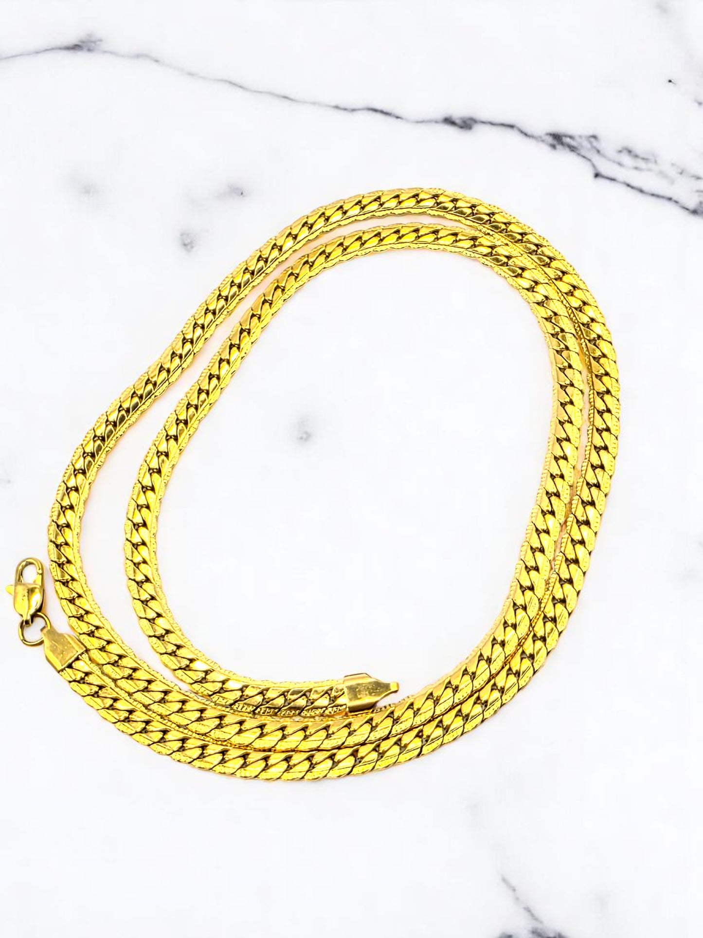 Cadena Grabada 6mm | 65 cm | Oro Laminado 18K