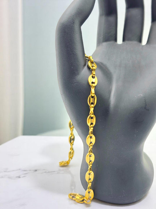 Pulsera Gucci 5.5mm | 20 cm | Oro Laminado 18K | Grano de Café
