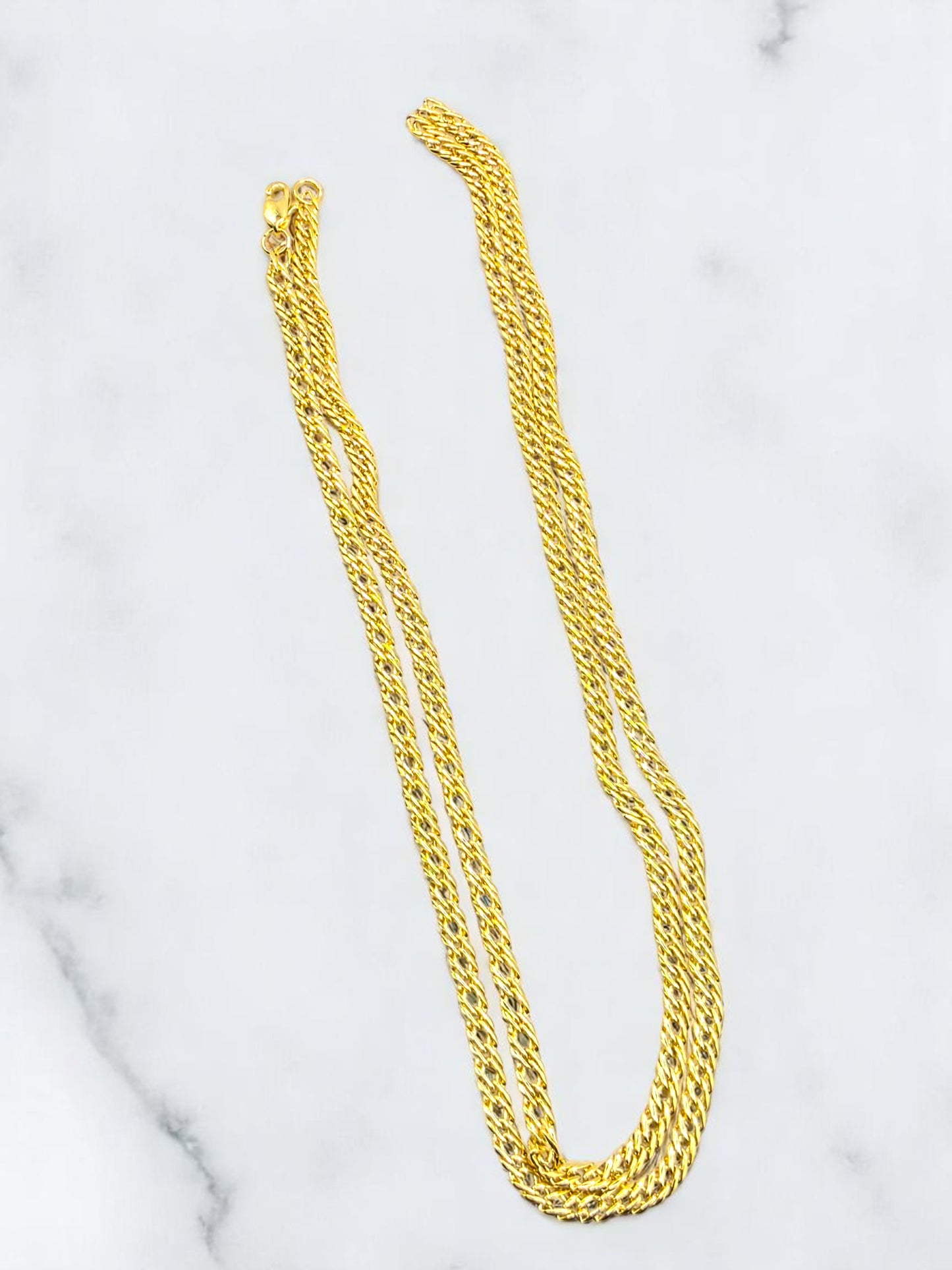 Cadena Entrelazada 4mm | 65 cm | Oro Laminado 18K