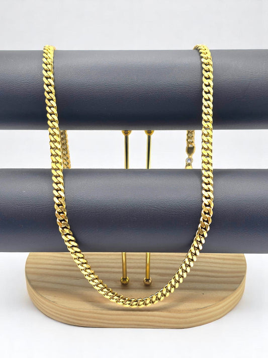 Cadena Cubana 6mm | 65 cm | Oro Laminado 18K
